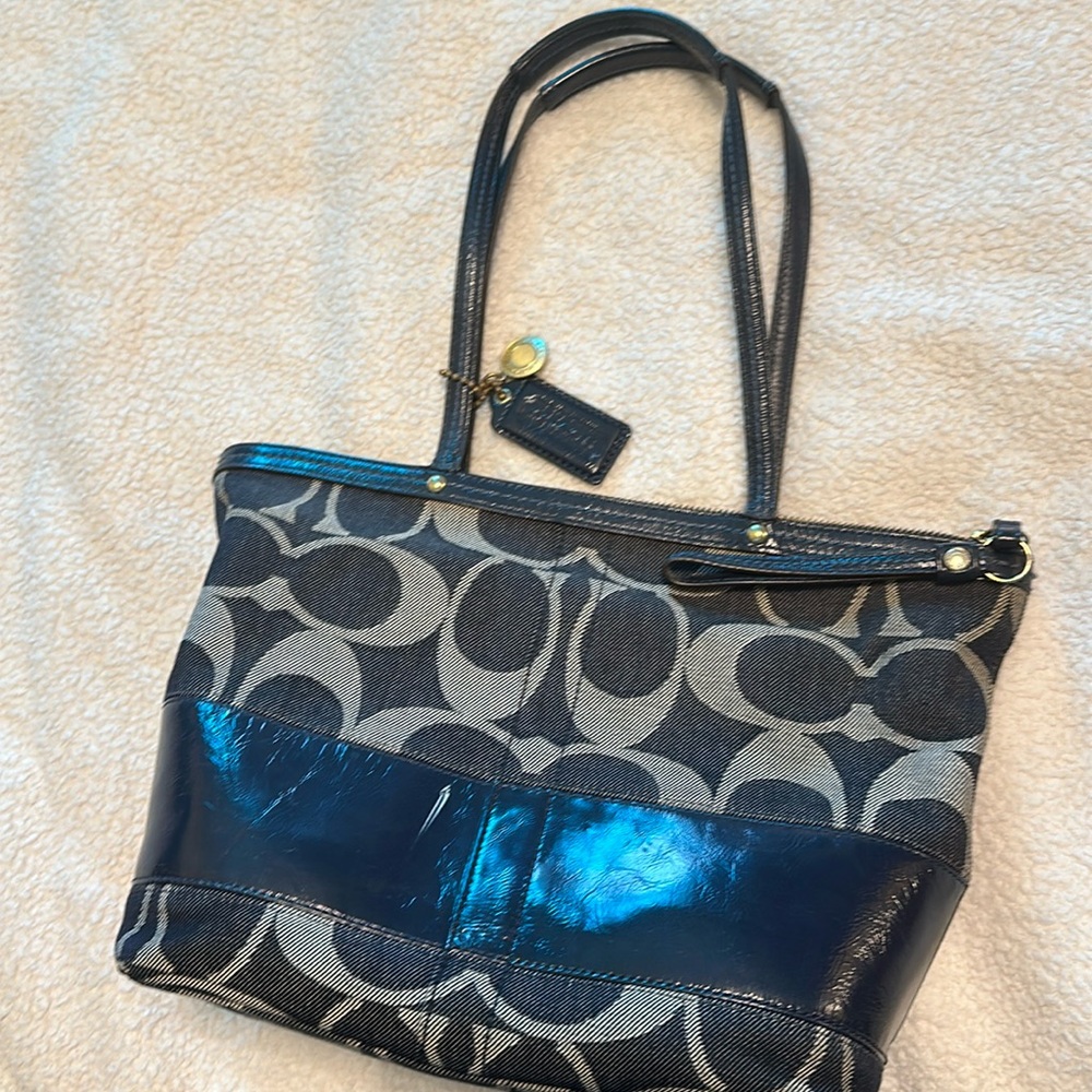 Vintage Coach denim tote bag
